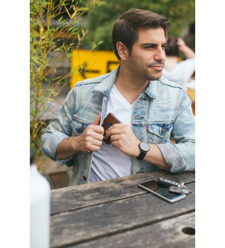 Exentri Wallet RFID Hazelnut Leather Wallet