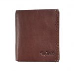 Tony Perotti Slim Vertical Billfold  with banknote and coin pocket and creditcard slot Brown
