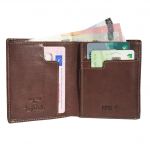 Tony Perotti Slim Vertical Billfold  with banknote and coin pocket and creditcard slot Brown